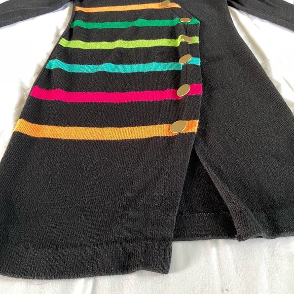 Vintage 80s Chic Black Knit Sweater Dress - Picture 3 of 7
